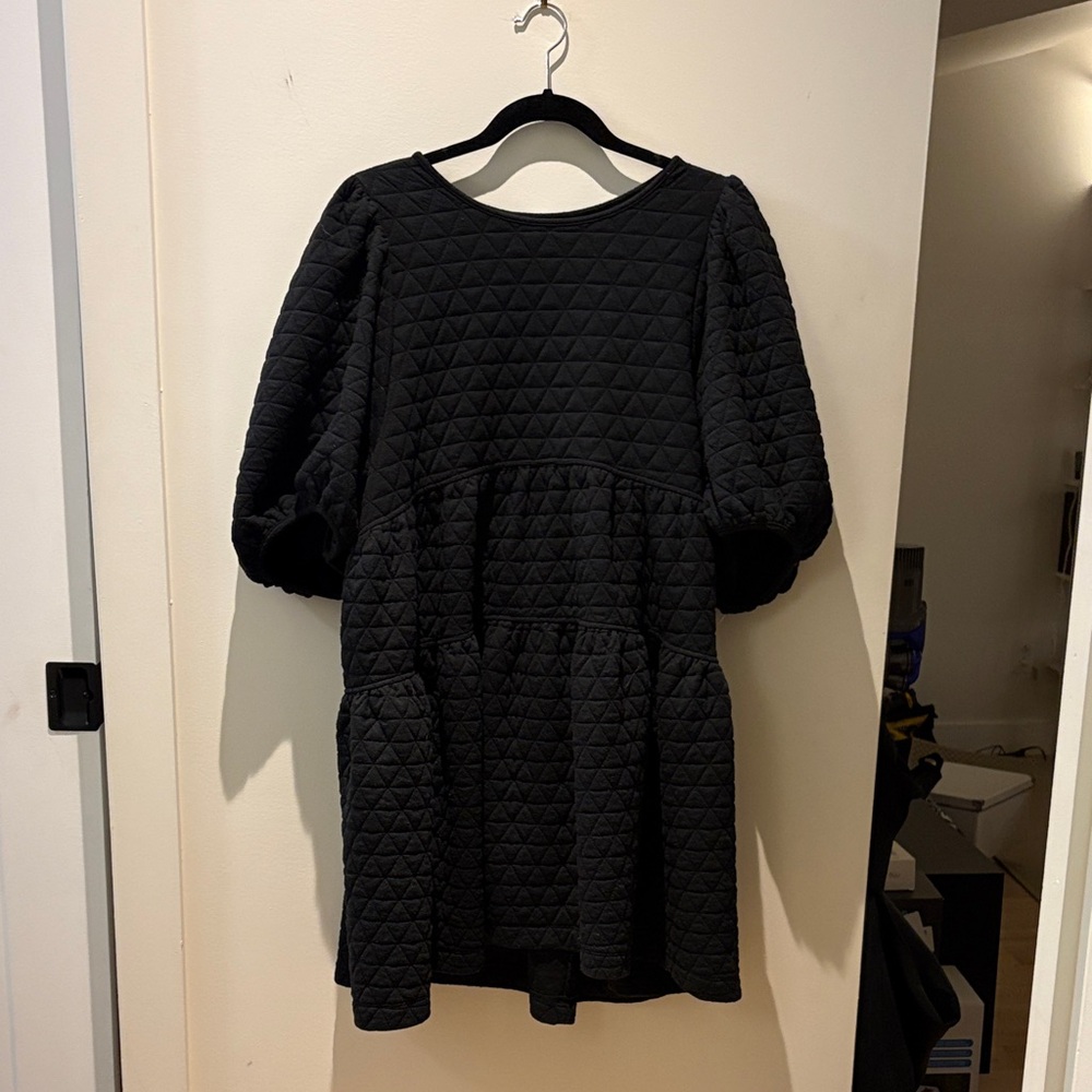 A New Day Black Quilted Mini Dress